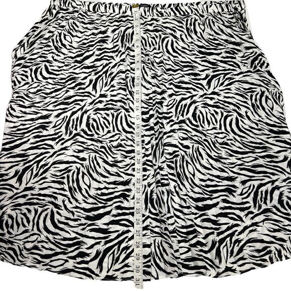 Halogen Skirt Pleated Midi Black White Zebra Print Elastic Waist Size 4X - Picture 6 of 8